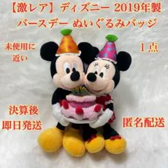 ディズニー　2019年 バースデー　ぬいぐるみバッジ　ミッキー&ミニー　匿名配送