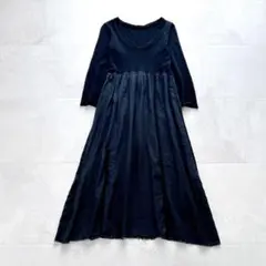 CADUNE ドロストワンピース 半袖 ロング キーネック ドルマン 25SS