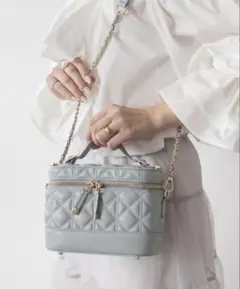 RANDA キルティング2WAYバニティバッグ　ブルー