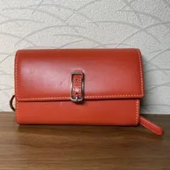 【極美品】COACH コーチ コンパクト財布 ミニ財布 オレンジ バイカラー
