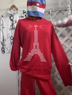 ⭐︎ LL ⭐︎ キャロウェイ⭐︎ エッフェル塔　メンズ　⭐︎グラフィックセーター 赤