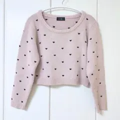 evelyn　AnMILLE　エブリン　アンミール　ハート柄　長袖ニット　ピンク
