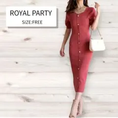 ROYAL PARTY/ロイヤルパーティ シェルボタン ワンピース ピンク