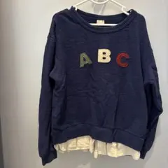 petit main 130 ABC刺繍スウェットトレーナー
