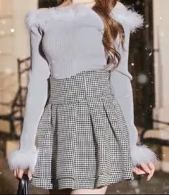 ミシェルマカロン　美脚スカート　千鳥柄　Sサイズ　michellMacaron