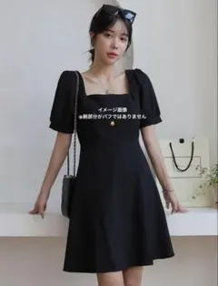 未使用　SHEIN シーン　DAZY ミニワンピ ブラック 半袖 着痩せ L