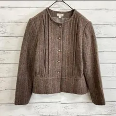 freya ノーカラージャケット ツイード調 ウール混 上品 秋冬 フェミニン