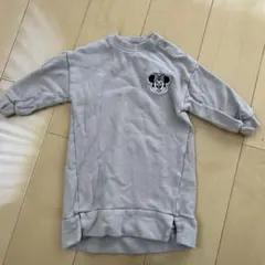 ミニーちゃん　ワンピース　フタフタ　ベージュ