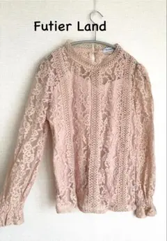 Futier Land フューティアランド　総 レース ブラウス ピンク L