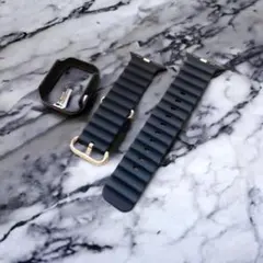 45mm アップルウォッチカバー 時計 スポーツ ラバー シリコンバンド