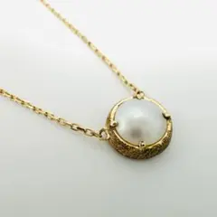 agete アガット　K10 ネックレス　パール　ゴールド　チェーン　ペンダントのサムネイル