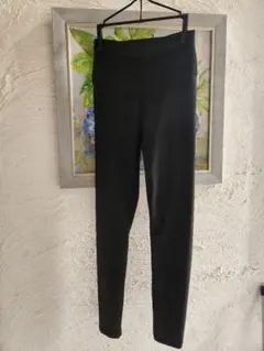 黒 ハイウエスト ストレッチレギンス M