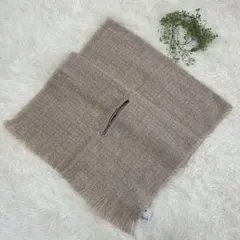 シューラルー ツイード風 アームホール付ストール 袖穴付 2WAY ベージュ