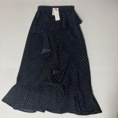 MIIA ドット柄 フレアスカート Fサイズ 新品未使用タグ付き ブラック