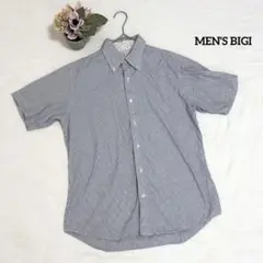 メンズビギ MEN'S BIGI 半袖シャツ M ストライプ 夏服 清潔感のサムネイル