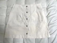 ユニクロ　コーデュロイミニスカート　白　Ｗ70