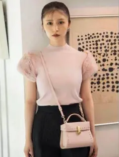 CELFORD ファー付き半袖ニット ピンク 新品タグ付き