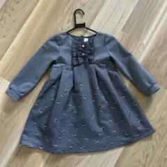 mezzo piano グレー フリルリボン付きワンピース 120cmフォーマル