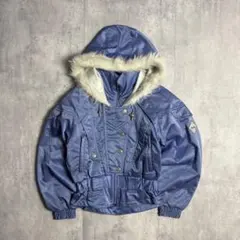 【90s vintage】中綿ブルゾン　ボンバージャケット　ファー　y2k 短丈