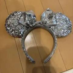 シルバー ミッキー耳カチューシャ