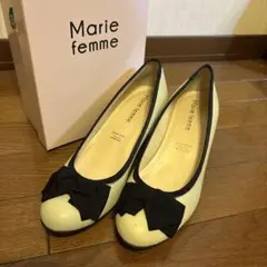 値下げします。Marie femme リボン付きパンプス クリーム色