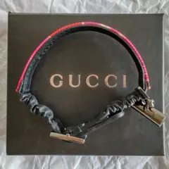 未使用 グッチ GUCCI 猫 首輪 レザー ヴィンテージ