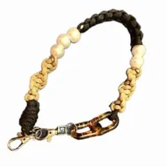 スマホショルダー　ハンドストラップ　パラコード　べっ甲　ハンドメイド