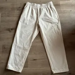 生成り　ナチュラル　ホワイト　イージーワイドパンツ ゴムウエスト　Lサイズ