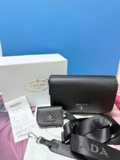 ほぼ新品 極美品ブラックレザーキルティングショルダーバッグ