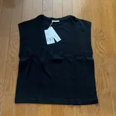 ZARA ブラック ノースリーブ Tシャツ M