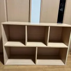 ナチュラル合板シェルフ 5つ収納棚