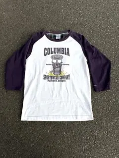 Columbia 七分袖ロンt ラグラン y2k 平成 パープルのサムネイル