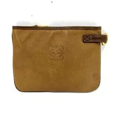 大人気☆LOEWE☆ロエベ☆ポーチ☆ミニクラッチ☆アナグラム☆レザー☆ブラウン！