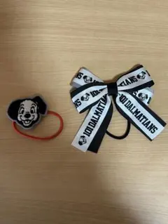 東京ディズニーリゾート101匹わんちゃん　ヘアゴムアクセサリー　リボン2個セット