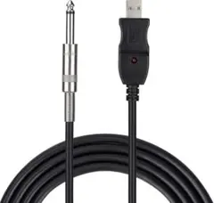 USB ギターケーブル USBリンクケーブル楽器/PC録音 3M ベースケーブル