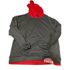 美品　格安　売り切り　メンズ　フード付き黒赤パーカー