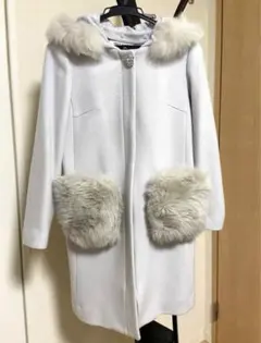 【美品】MISCH MASCH ファー　ロングコート　ライトブルー