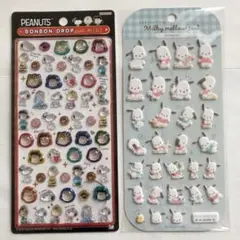 ボンボンドロップシール　スヌーピーmini ミルキーメロウシール　ポチャッコ