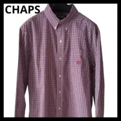 チャップス　CHAPS 長袖 チェックシャツ　ワインレッド　LG
