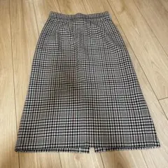 GU チェックナローミディスカート Lサイズ 中古