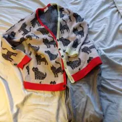 bocabouche 猫と犬のプリントカーディガン サイズ8とZARAパンツ