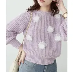 natural couture ラベンダー ニットセーター