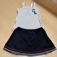 セパレート水着 女の子用 白黒ストライプ　140