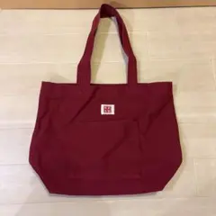 【美品】倉敷帆布 トートバッグ レッド 肩掛け可 A4サイズ収納大容量 赤のサムネイル