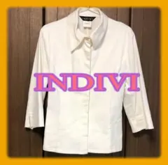 【良品】INDIVI ジャケット／ハーフコート(ホワイト)　送料無料