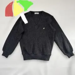 値下げ　アーノルドパーマー　Vネックニット　ロゴ刺繍　グレー　古着　ビンテージ