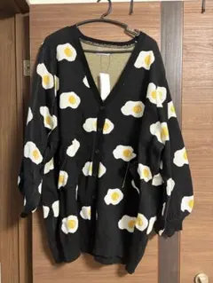 PUNYUS 卵 フード柄 ロングニットカーディガン SIZE:4のサムネイル