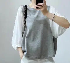 レディース シャツブラウス ロングT シャツ ゆったり 体型カバー Tシャツ