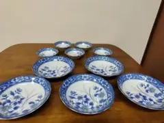【新品未使用】青い花柄の皿 10枚セット