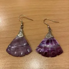 【未使用】貝殻ピアス パープル系（natural）